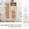 Sideboard Kommode mit Rattanfront, Holzoptik, 2 Türen & 1 Schublade, Stauraumschrank für Wohnzimmer Küche Flur Bild 5