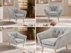 Polstersessel PIRS 1 skandinavischer Design 1-Sitzer, Sessel mit Wellenfederung, Buche Füße, Einzelsessel, Hoher Sitzkomfort - Hellgrau Velvet Bild 2