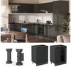 Küchenunterschrank R-Line Anthrazit Landhaus 60 cm ohne Arbeitsplatte Vicco Bild 2