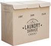 DuneDesign Wäschekorb 3 Fächer 84L Wäschesammler mit Deckel Wäsche Organizer Beige, 60 x 30 x 50 cm Bild 1