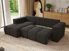 Ecksofa mit Schlaffunktion und Bettkasten, L-form Couch, lose Kissen, Polstersofa - MONIVA - Dunkelgrau Velours - linke Seite Bild 4