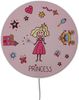 Kinderzimmer Wandlampe Rosa mit Motiv Prinzessin, Schalter & Stecker, Ø 25cm Bild 4