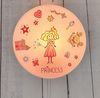 Kinderzimmer Wandlampe Rosa mit Motiv Prinzessin, Schalter & Stecker, Ø 25cm Bild 3