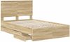 vidaXL Bettrahmen Sonoma-Eiche 120 x 190 cm Ingenieurs Holz 3411140 Bild 5