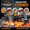 grillas® Dutch Oven Set 4,2 Liter / Topf ohne Füße Deckelheber BBQ Gusseisen Feuertopf Gusstopf Schmortopf Bild 2