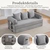 LVHOM Schlafsofa 3 Sitzer, Klappsofa mit Schlaffunktion, Bodensofa, Polstersofa aus CordStoff, Schlafcouch dauerschläfer, frei Kombination, 200x94x67 cm, Hellgrau Bild 4