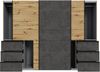 Forte WINN 2 Kleiderschrank 270, moderner Kleiderschrank mit 3 Schwebetüren und 6 Schubladen, Holzwerkstoff, Artisan Eiche Holzdekor |Betonoptik, 269,7 cm breit x 200,5 cm hoch x 61 cm tief Bild 4