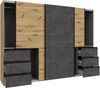Forte WINN 2 Kleiderschrank 270, moderner Kleiderschrank mit 3 Schwebetüren und 6 Schubladen, Holzwerkstoff, Artisan Eiche Holzdekor |Betonoptik, 269,7 cm breit x 200,5 cm hoch x 61 cm tief Bild 5