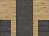 Forte WINN 2 Kleiderschrank 270, moderner Kleiderschrank mit 3 Schwebetüren und 6 Schubladen, Holzwerkstoff, Artisan Eiche Holzdekor |Betonoptik, 269,7 cm breit x 200,5 cm hoch x 61 cm tief Bild 2