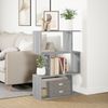 vidaXL Raumteiler-Bücherregal 3 Fächer Grau Sonoma 70x24x97 cm 858116 Bild 3