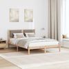 vidaXL Bettrahmen mit Kopfteil Taupe 135 x 190 cm Massives Kiefernholz 878132 Bild 4