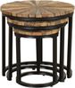 Beistelltisch ARNE 3er Set - Massivholz Braun 46x46x46cm | Couchtisch Sofatisch Abstelltisch Bild 3