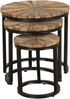 Beistelltisch ARNE 3er Set - Massivholz Braun 46x46x46cm | Couchtisch Sofatisch Abstelltisch Bild 5