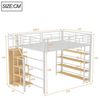 Flieks Hochbett Metallbett Doppelbett 140x200cm mit Stauraumtreppe und Kleiderschrank Bild 4