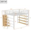 Flieks Hochbett Metallbett Doppelbett 140x200cm mit Stauraumtreppe und Kleiderschrank Bild 2
