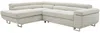 Vente-unique - NURAZIO Sofa SamtStoff Beige - B 202 cm x H 70 cm x L 268 cm Bild 5