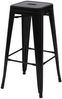 2er-Set Barhocker HWC-A73, Barstuhl Tresenhocker, Metall Industriedesign stapelbar ~ schwarz Bild 4