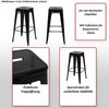 2er-Set Barhocker HWC-A73, Barstuhl Tresenhocker, Metall Industriedesign stapelbar ~ schwarz Bild 2