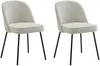 Vente-unique - ALPALI Stuhl SamtStoff Beige - B 57,5 cm x H 83,5 cm x L 50 cm Bild 2