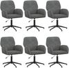 vidaXL Drehstühle 6 Stk. 54 x 55 x 90 cm Dunkelgrau Samt (V) 3428340 Bild 2