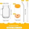XL cocktailgläser mit Henkel und Deckel Set mit Glasstrohalme 500ml 4er Set Bild 3