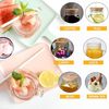 XL cocktailgläser mit Henkel und Deckel Set mit Glasstrohalme 500ml 4er Set Bild 4