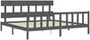vidaXL Massivholzbett mit Kopfteil Grau 200x200 cm 3193358 Bild 5