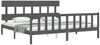 vidaXL Massivholzbett mit Kopfteil Grau 200x200 cm 3193358 Bild 4