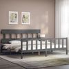 vidaXL Massivholzbett mit Kopfteil Grau 200x200 cm 3193358 Bild 3