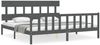vidaXL Massivholzbett mit Kopfteil Grau 200x200 cm 3193358 Bild 2