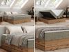 Polsterbett mit Bettkasten, Boxspringbett ohne Kopfteil WOOD ZERO, 7-Zonen Multipocket-Matratze und Topper, modernes Bett für Schlafzimmer - Grau Strukture - 200 x 200 cm - H4 Bild 2