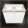 STAMAR Spülenschrank Küchenschrank 80cm Weiß Komplett Set Spüle 2 Kammer Dreharmatur Chrom Standschrank Edelstahl Spülbecken Schwenkbare Armatur Siphon Set XXL Bild 3