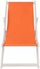 Strandstuhl mit Armlehne Strandliege Holz Liegestuhl Gartenliege Sonnenliege Faltliege Orange Bild 3