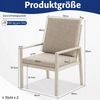 MeXo Gartenlounge-Set Alu Gartenmöbel-Sets Gartenstuhl, (2-tlg, 2 Esszimmerstühle, 60x 68x 85 cm, 4 Auflagen, bis zu 140 kg belastbar), wetterfest Gartengarnitur Set Bild 3