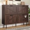 Schuhschrank, Schmaler Schuhschrank mit 3 Klappen und Ablage für Tierspielzeug, MDF, Weiß Bild 4