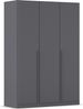 rauch Kleiderschrank Alba, Drehtürenschrank, Garderobenschrank, 3-türig, mit 2 Kleiderstangen, 2 Einlegeböden und Schubladeneinsatz, Farbe Grau metallic, Schwarz, Griffstange Grau metallic, Schwarz, 136x197x54cm Bild 3