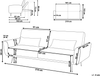 Beliani 'EINA' Schlafsofa, 3-Sitzer Sofa, Samtstoff, Schwarz, 86 x 81 x 210 cm Bild 3