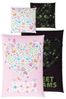 Carpe Sonno Kinderbettwäsche 135x200 +10 SPIELE +KINDERBUCH Baumwoll Bettwäsche Kind Jungen Mädchen, Renforcé, 2 teilig, Süße Rosa Bettwäsche geblümt Herz Blumen Bunt Herzchen Bild 4