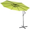Ampelschirm Acerra, Sonnenschirm Sonnenschutz, Ø 3m neigbar, Polyester/Stahl 11kg ~ grün-lemon mit Ständer Bild 3
