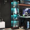 40 x 35 x 170 cm Einzeltür LED Vitrine, Gehärtetes Glas Sammlungsvitrine, App-gesteuertes LED-Licht, Vier Etagen Stauraum, Push-to-Open Tür, Stylisches Schwarz Bild 4