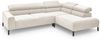 KAWOLA Sofa DELIA Ecksofa Feincord weiß Recamiere rechts 74 x 219 x 276 cm Bild 5