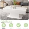 radelldar Couchtisch Wohnzimmertisch Hochglanz mit Beleuchtung modern 110x55x50cm,USB Bild 3