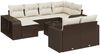 vidaXL 11-tlg. Garten-Sofagarnitur mit Kissen Braun Poly Rattan 3228913 Bild 2