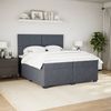 vidaXL Boxspringbett mit Matratze Dunkelgrau 200x200 cm Samt 3293297 Bild 5