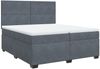 vidaXL Boxspringbett mit Matratze Dunkelgrau 200x200 cm Samt 3293297 Bild 3