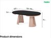 MEBLINI Esstisch Rund Ausziehbar aus Metall - 120-196x76 cm - CONEY - Schwarz Matt/Kupferfarbe - Loft - Esszimmertisch Modern - Küchentisch - Ausziehtisch - Round Dining Table Bild 3