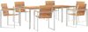 vidaXL Garten Essgruppe 7 pcs Massives Teakholz und Edelstahl 3334827 Bild 2