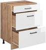 Küchenunterschrank R-Line Weiß Hochglanz 60 cm mit Schubladen, AP Eiche Vicco Bild 4