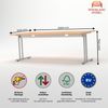 Rheinland Möbel Statio Schreibtisch 200x100 cm höhenverstellbar ±10 mm – in Buche – XXL-Bürotisch für Führungsebene & Konferenzräume, gerader Fuß, Kabelwanne, einfache Montage, FSC® zertifiziert Bild 3