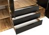 Mirjan24 'Bado Lux 4D' Kleiderschrank mit Schubladen und Spiegel, Laminatplatte Eiche Wotan / Schwarz, 200 x 58 x 196 cm Bild 3